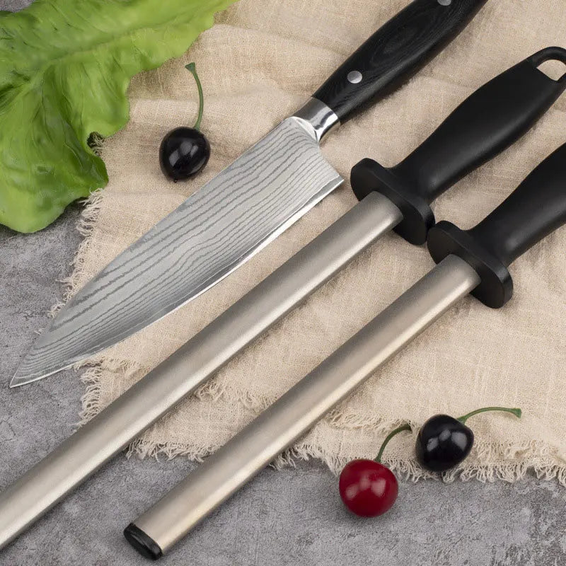 8/12 Inch Diamond Steel Stick Rod Knife Sharpener Honing Steel Knife Sharpening Rod Durable Sharpening Stone For Kitchen Gadgets