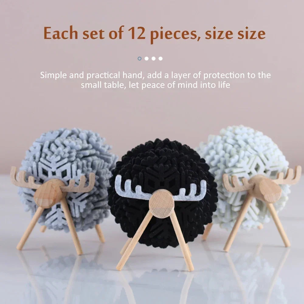 Hemasa Cartoon Felt Coaster Sheep Shape Non-Slip Coaster High Temperature Insulation Circular Coaster Creative Styling Decoration