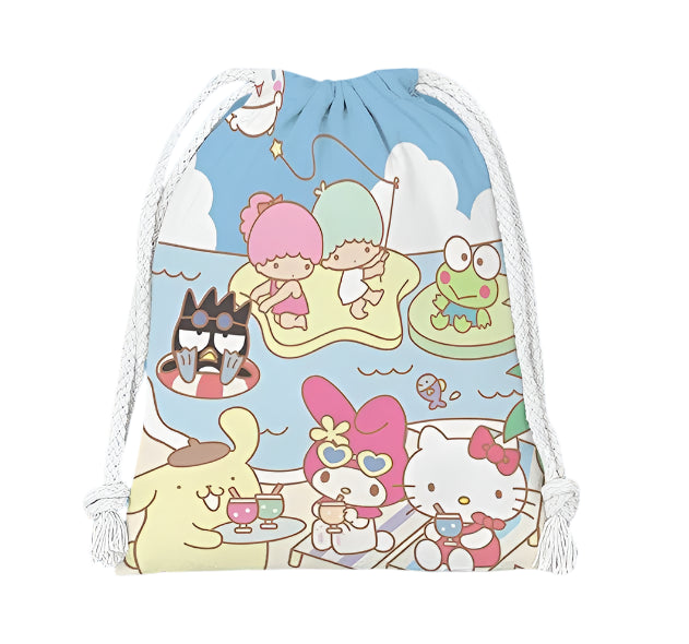 Hemasa drawstring hello kitty cartoon small bag storage bag