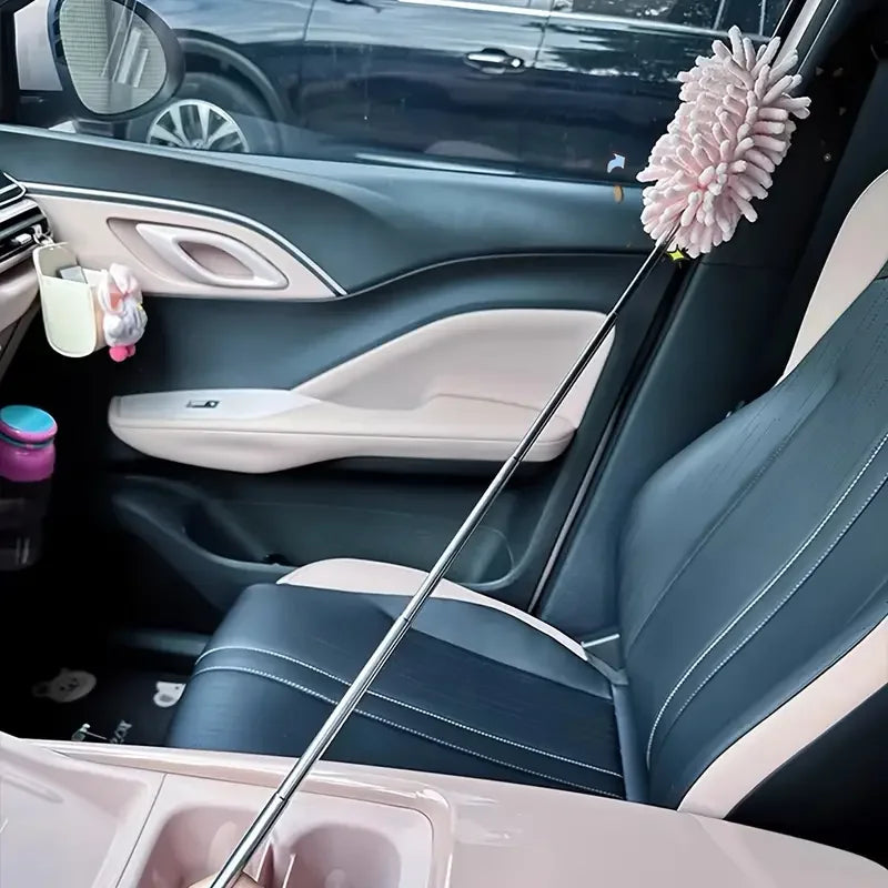 Hemasa Mini Car Duster Brush Extendable Bendable Microfiber Dusting Tool for Home and Auto Interior Cleaning Polyester Fiber Material