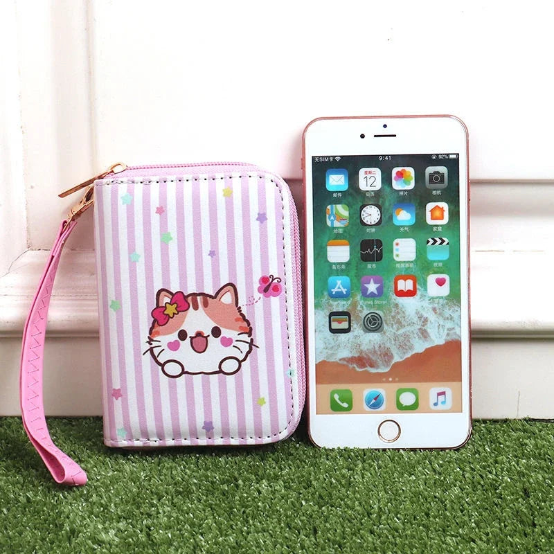 Cartoon Kuromi Short Version Waterproof Money Bag Zipper Coin Purse Multiple Card Slots Wallet Portable Decoration Girl Gift