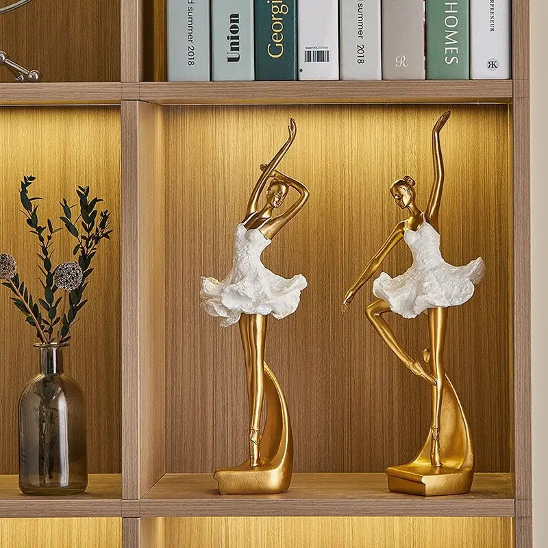 Tejesa Ballet Girl Figurine Living Room Desktop Wine Rack Ornament Resin Art Figures Statue Modern Room Creative Sculpture Home Decor