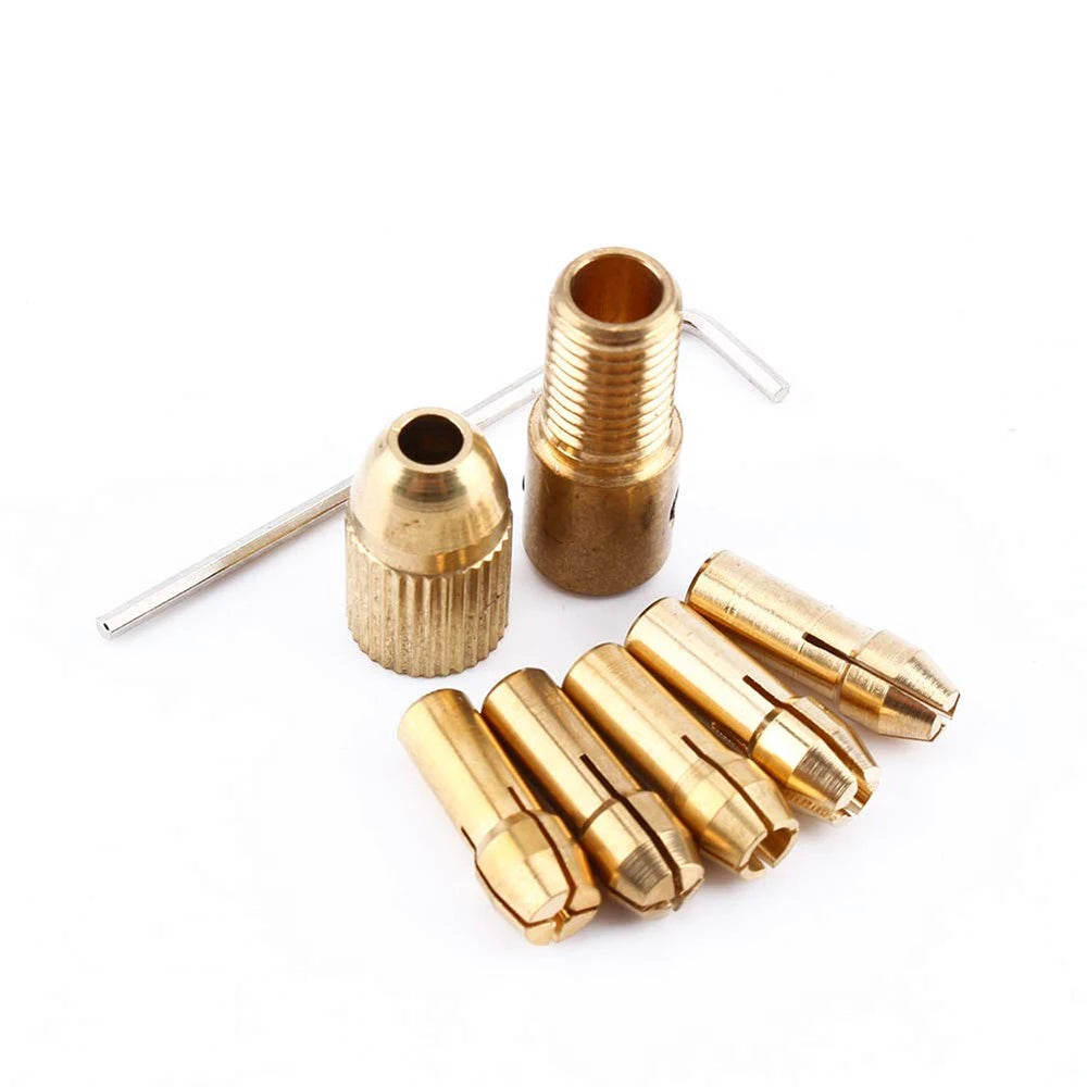7 in 1 2.35/3.17/4.05/5.05mm Mini Drill Chucks Adapter Small Electric Drill Bit Collector Micro Twist Chuck Tool Kit Woodworking