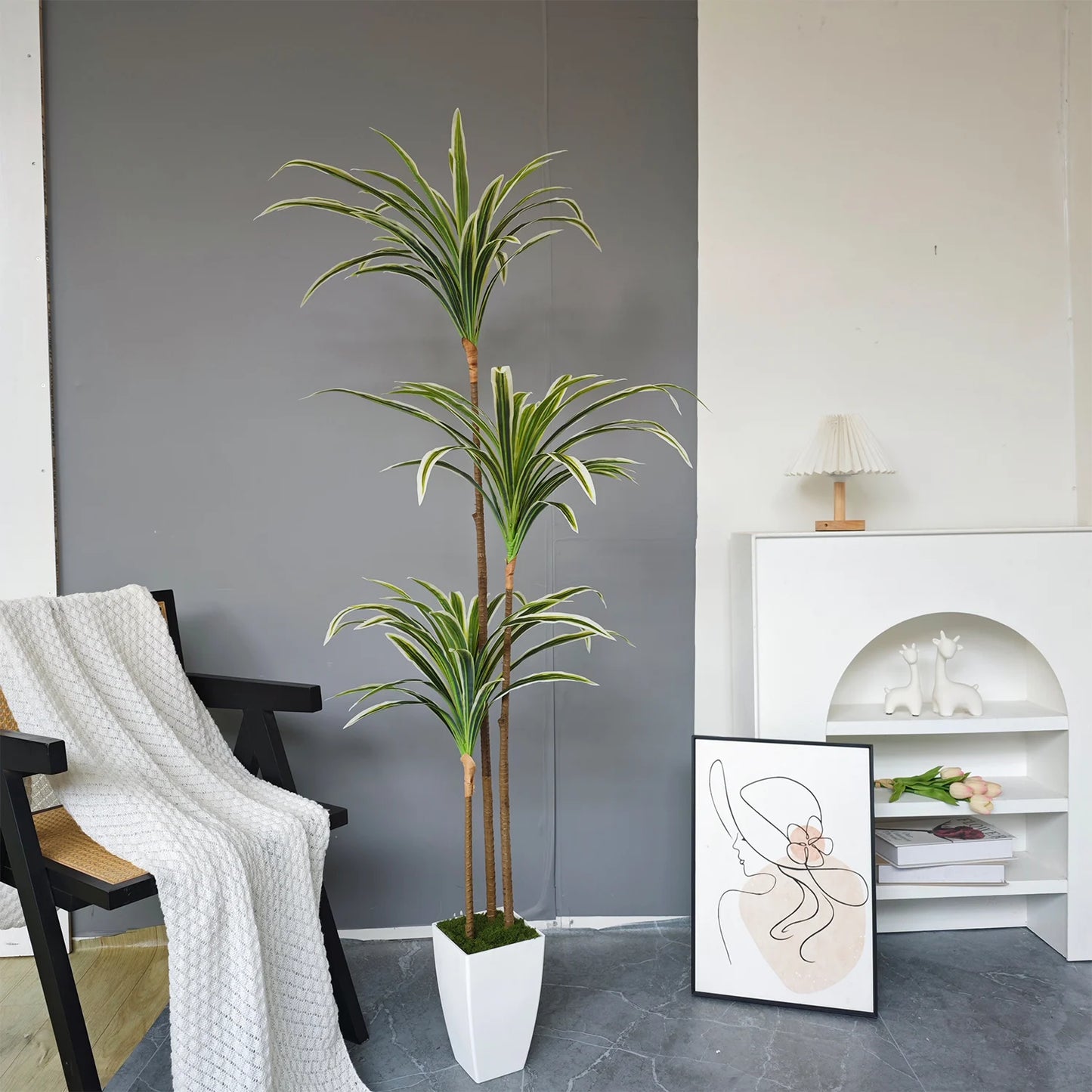 130-160CM Artificial plants Dracaena reflexa faux flower Indoor outdoor fake plant for home hotel wedding living room decoration