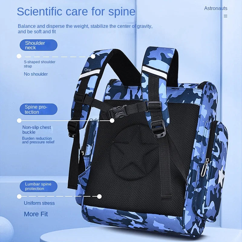 Hemasa  Waterproof Children School bags Boys Kids bag /Cartoon Schoolbag Orthopedic Primary School backpack