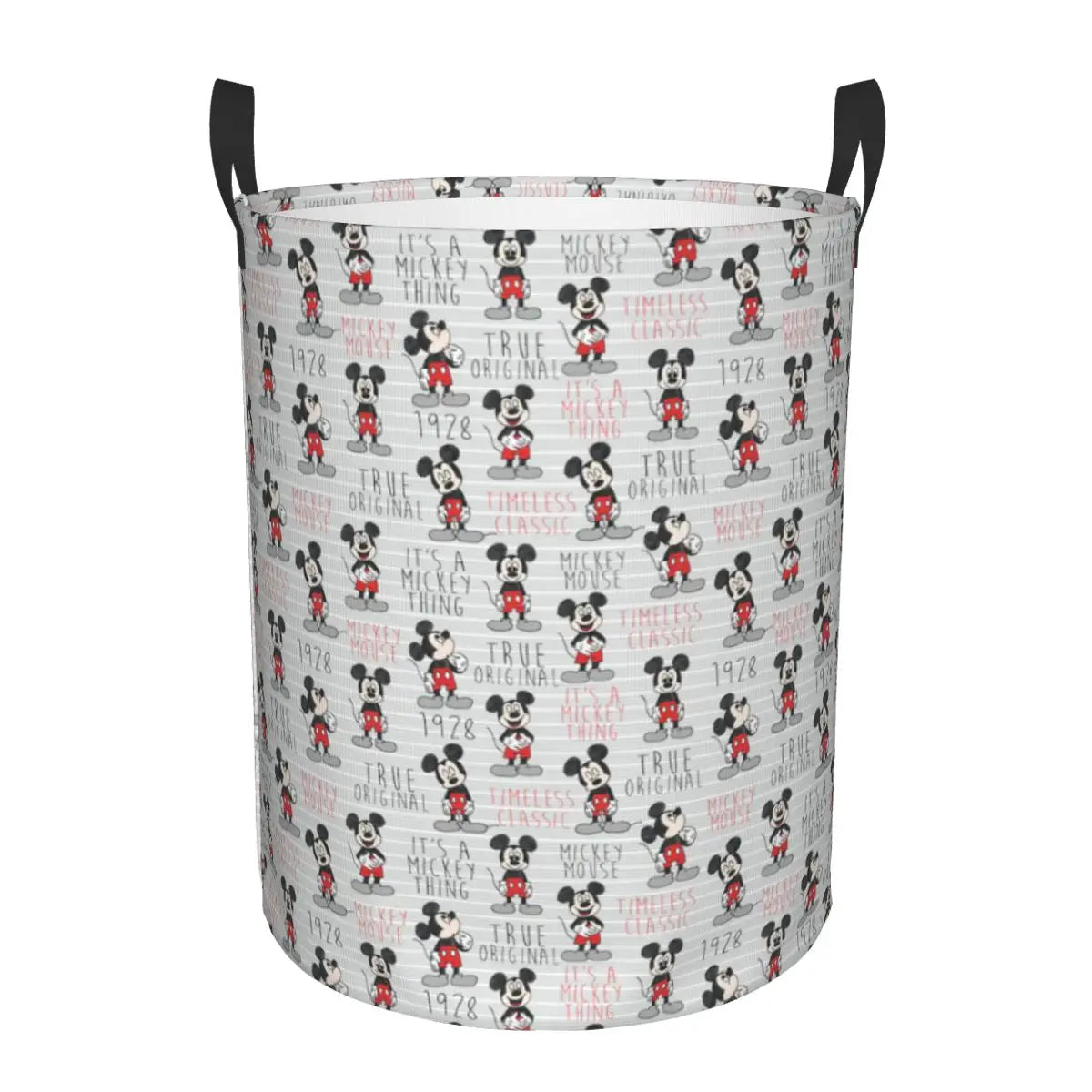 Tejesa  Mickey Mouse Cartoon Pattern Laundry Basket Collapsible Clothes Hamper for Nursery Kids Toys Storage Bin