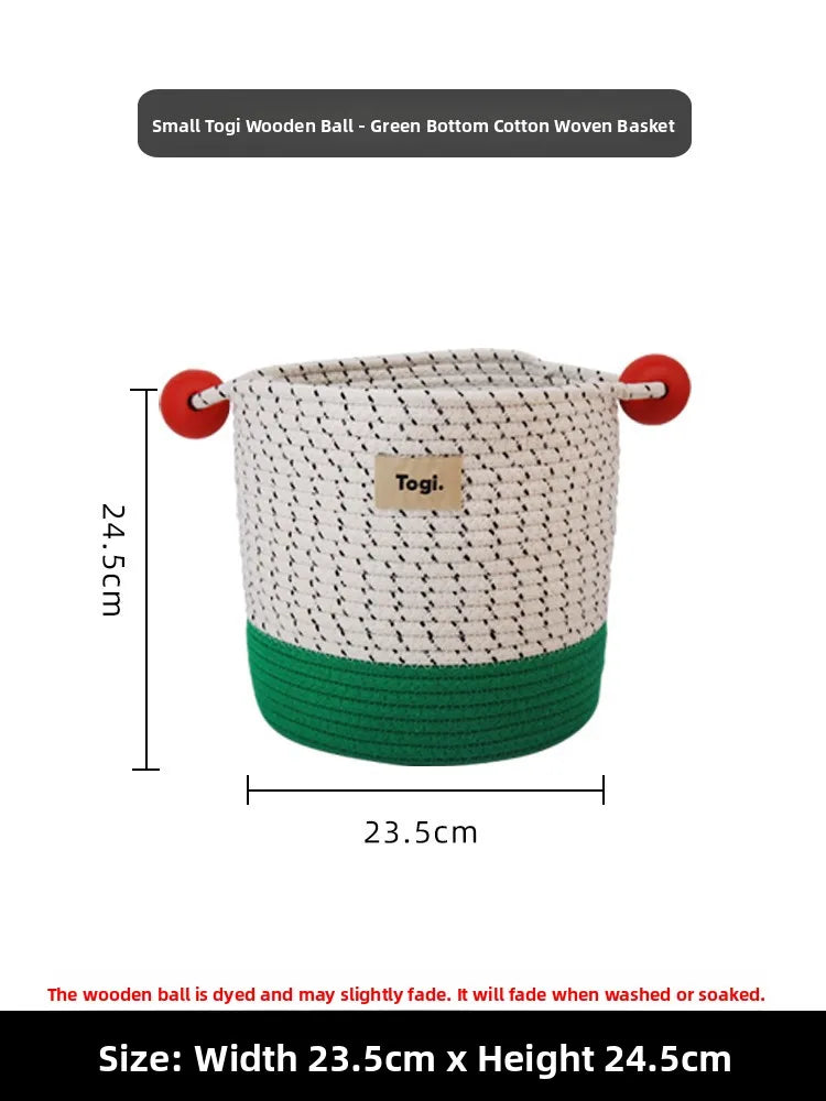 Tejesa Dopne Cotton Tead Woven Storage Basket Cute Living Room Sna Miscellaneous Goods Storage Box Bedroom Cosmetic Organizer...