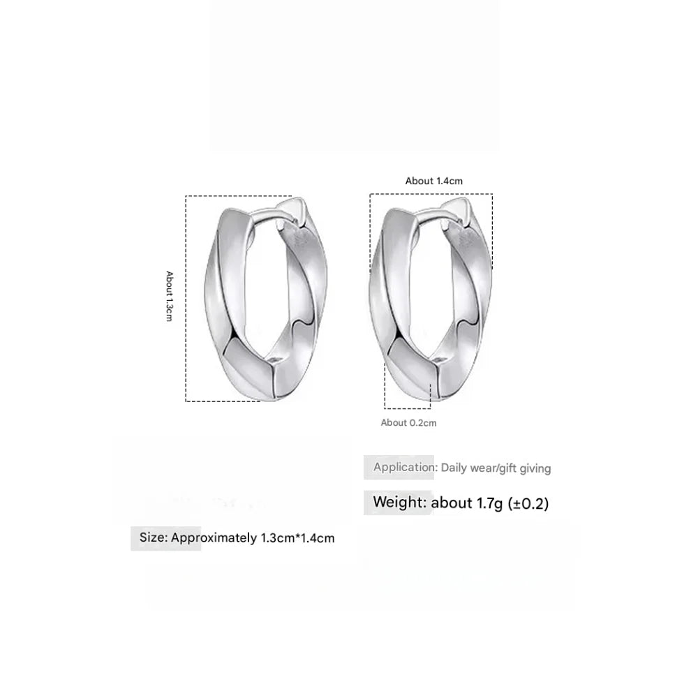 Hemasa 925 Sterling Silver Earrings Simple Mobius Women Elegant Wedding Party Anniversary Jewelry Gift
