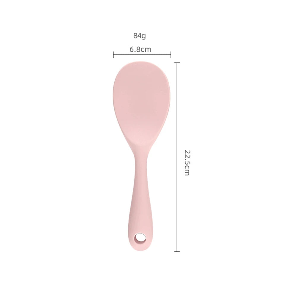 Hemasa 1PC Food Grade Silicone Rice Spoon Household non Stick Pot Cooking Spoon High-temperature Resistant Kitchen Tools