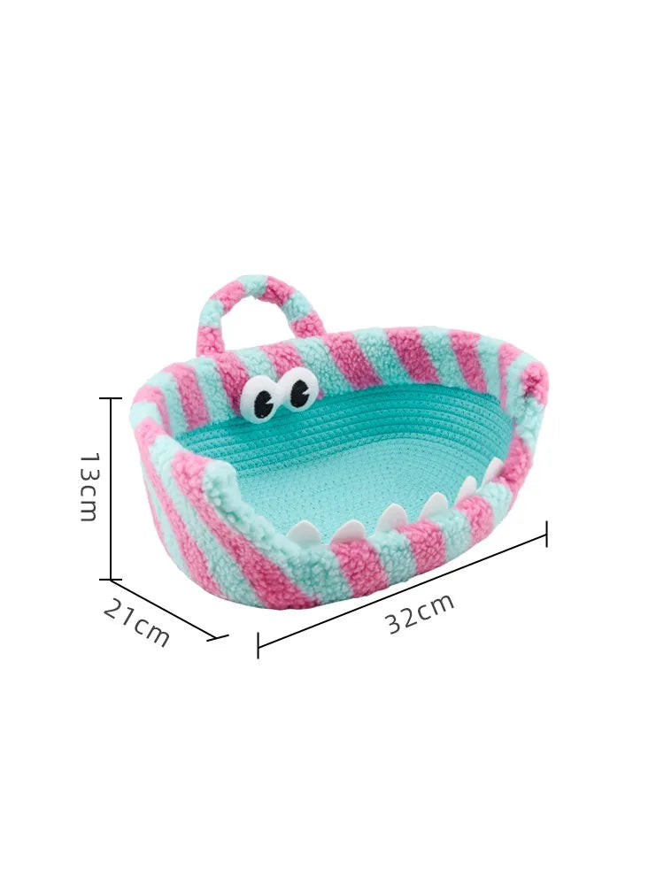 Tejesa Dopne Cotton Tead Woven Storage Basket Cute Living Room Sna Miscellaneous Goods Storage Box Bedroom Cosmetic Organizer...