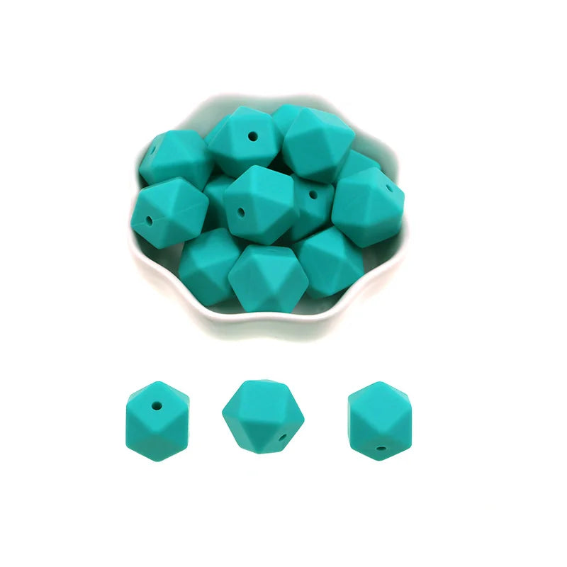 Kovict 14mm Hexagon Silicone Beads 100/200/500Pcs For Jewelry Making DIY Personalized Bracelet Pacifier Chain Accessories