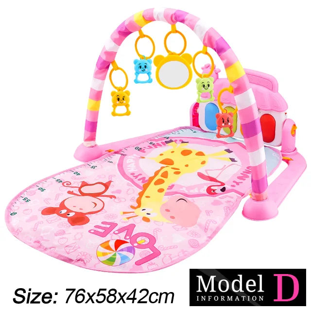 Tejesa Baby Fitness Stand Music Play Gym Activity Toys/ Newborn Piano Crawling Blanket Pedal Game Pad Early Education 0-36 Months Gifts