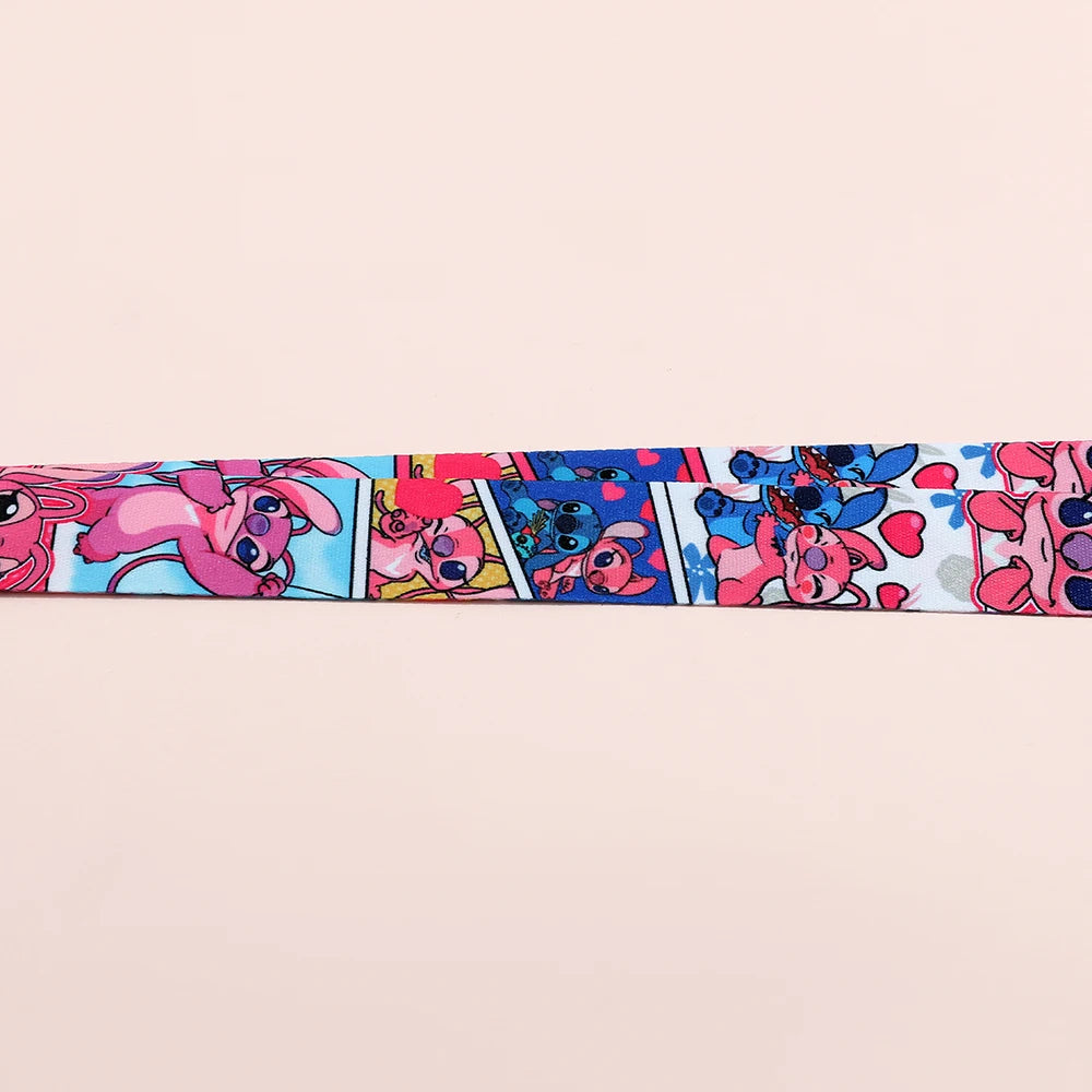 Stitch Disney Phone Lanyard Anime Lilo&Stitch Cartoon Printed Ribbon Card Cover Hanging Neck Long Rope Kawaii Gifts