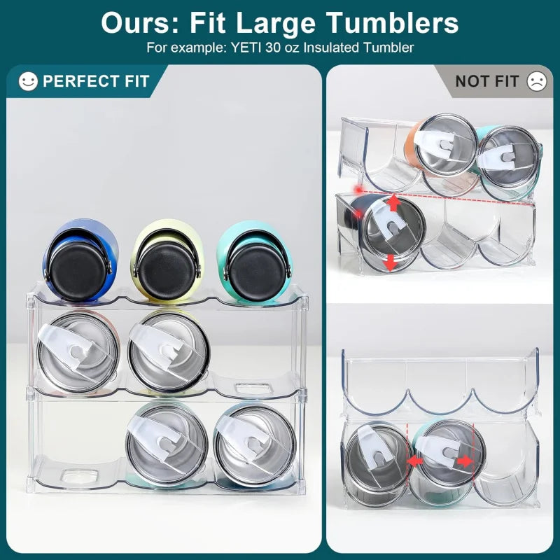 Tejesa Kitchen Transparent Water Cup Storage Rack /Living Room Cabinet Stackable Unit