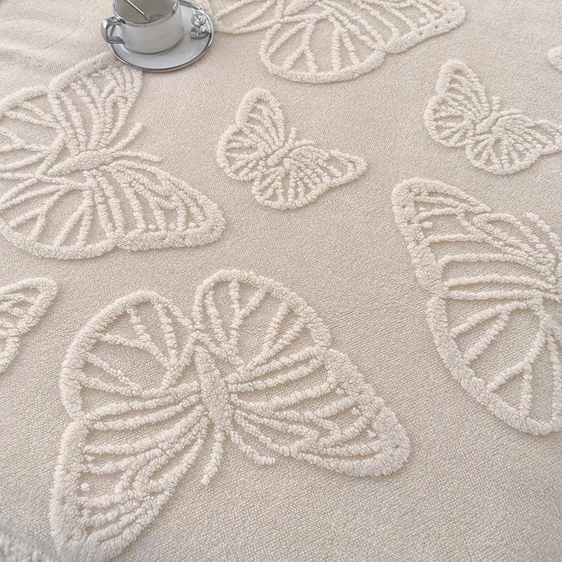 Butterfly Jacquard Taf Fleece Blanket with Exquisite 3D Butterfly Thick Warm Faux Lambswool Autumn Winter Blankets for Bed Sofa
