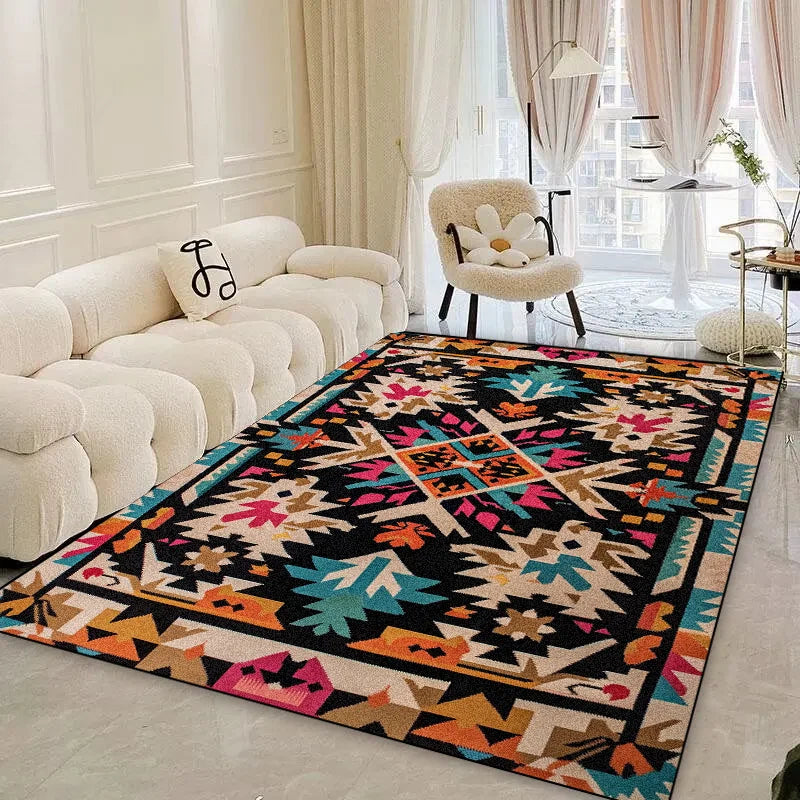 Retro Living Room Carpets Large Area Home Decor Light Luxury Bohemian Colorful IG Ethnic art Style Soft Bedroom Bedside Rug