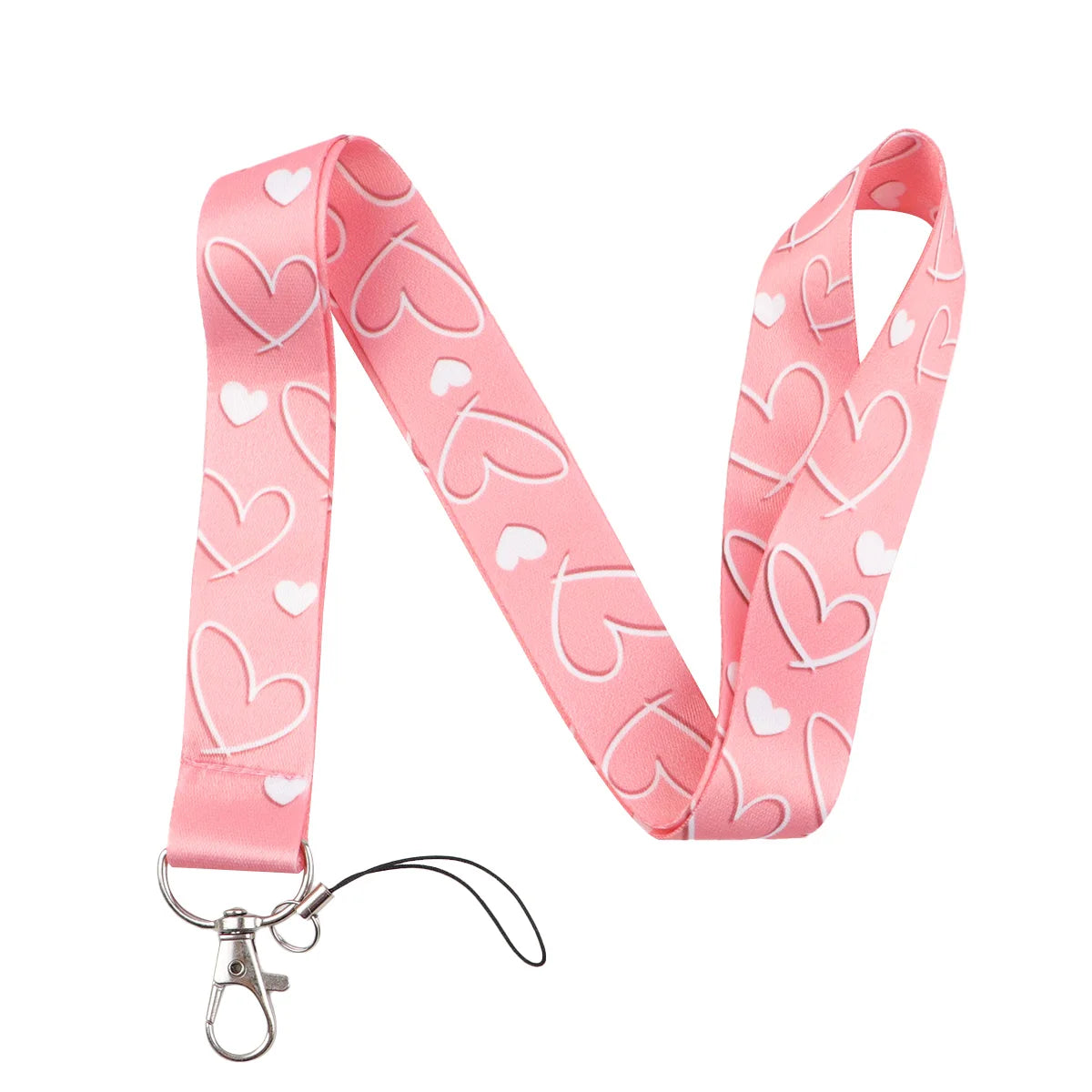 Tejesa Heart Lanyard Simple Style Neck Strap for Key ID Card Cell Phone Straps Badge Holder DIY Hanging Rope Neckband Accessories