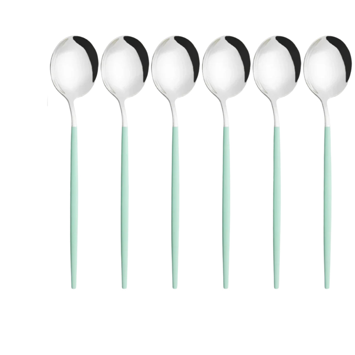 Hemasa 6Pcs  Western Stainless Steel Cutlery Set  Gold Ladle Spoon Dinnerware Dinner Spoon Soup Spoon Tableware Kitchen Silverware Set