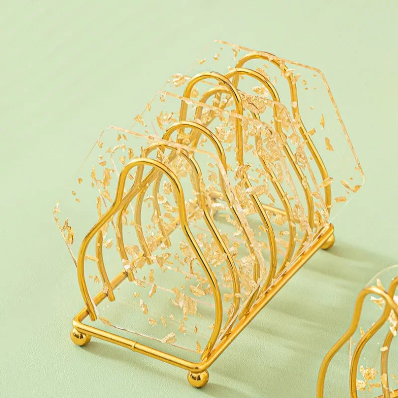 Hemasa Silicone Cup Coaster with  Gold Foil Decor