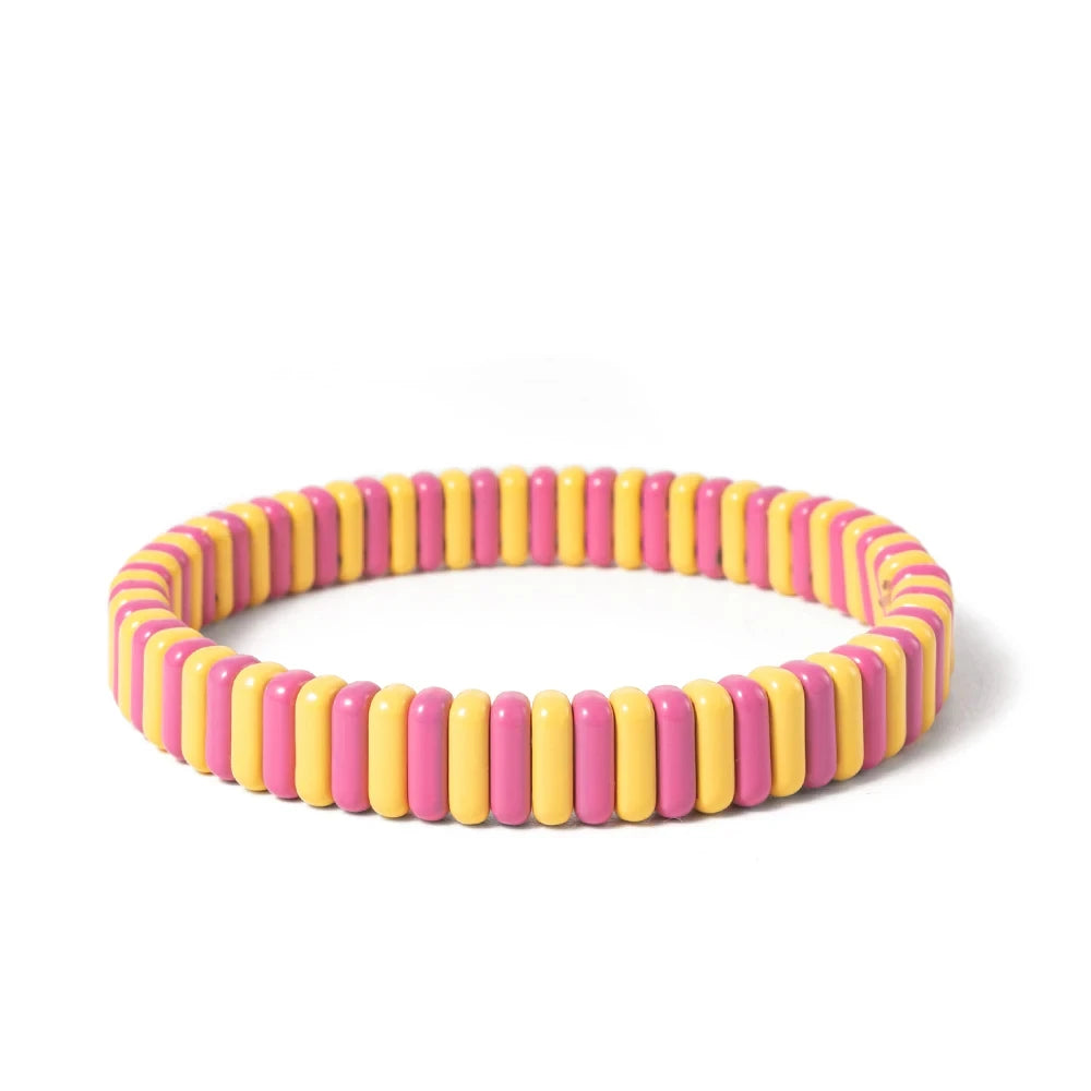 Tejesa  2X8MM Colorful  Rectangle Tile Beads Bracelets for women/Girls