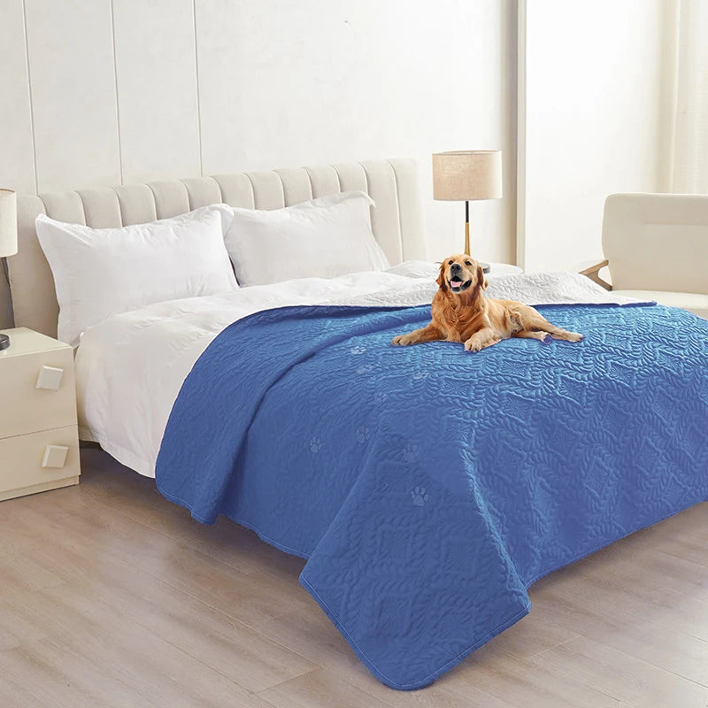 Dirt-Proof Bedspread Waterproof Dog Bed Cover Pet Blanket for Furniture Bed Protector Couch Cover for Dogs Cats Non-Slip Backing