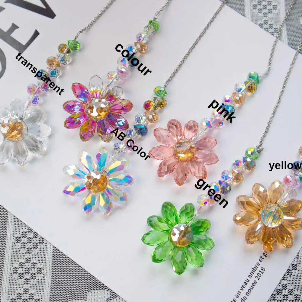 Hemasa Daisy  Crystal Sun Catcher  Window Decors Rainbow Maker Indoor Suncatcher Courtyard Garden Decoration