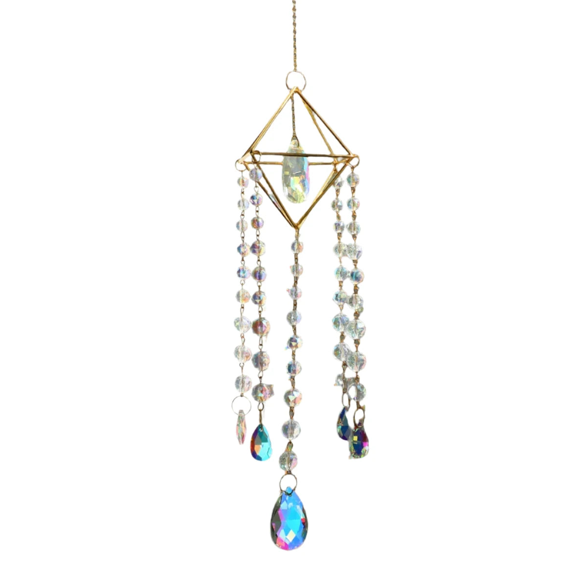 Hemasa Crystal Suncatcher Hanging Wind Chime Sun Catcher Chandelier Light Catcher Rainbow Crystal Prisms