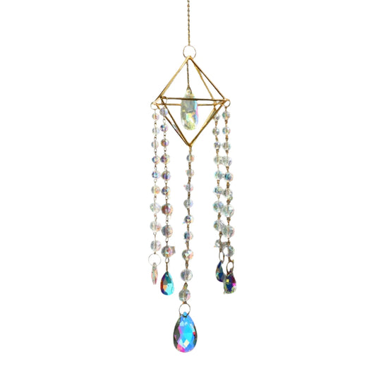 Hemasa Crystal Suncatcher Hanging Wind Chime Sun Catcher Chandelier Light Catcher Rainbow Crystal Prisms