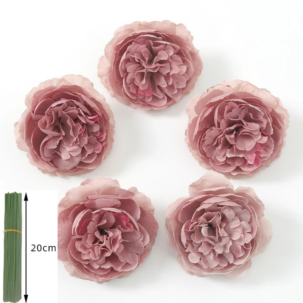 5/10Pcs Rose Artificial Flowers Bouquet Silk Fake Flower for Home Decor Garden Wedding Bride Decoration Outdoor Vase Ornament