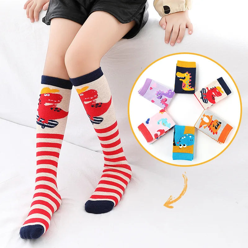 Girl Socks 3-12 Years Old Cotton Knee High Socks Lovely Long Children's Cute Animal Cartoon Kids Dance  Baby Legwarmer Freeship