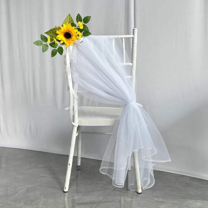 YeeNanee 8pcs Wedding Chair Decoration Flowers Artificial Rose Eucalyptus Pew Flowers for Wedding Ceremony Aisle Church Decor