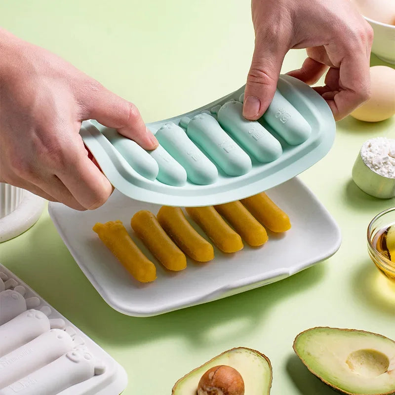 Hemasa  2 Pcs  Sausage Maker Mould 6 Grids /Silicone  Hot Dog Making Moulds With Lid