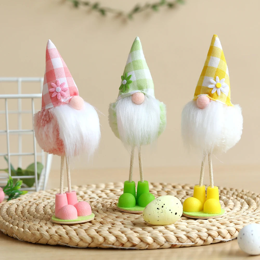 3pcs/set Easter Fairy Plush Elf Eggs Hanging Ornaments Spring Sitting Pixie Doll Home Fairy Theme Party Decor Kids Gifts 2024