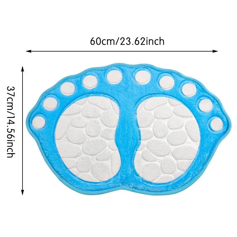 Hemasa Bathroom Rugs Mats Super Absorbent Non-slip Bath Rugs Washable Cobblestone Bath Carpet Cute Foot Shaped Memory Foam Area Rug