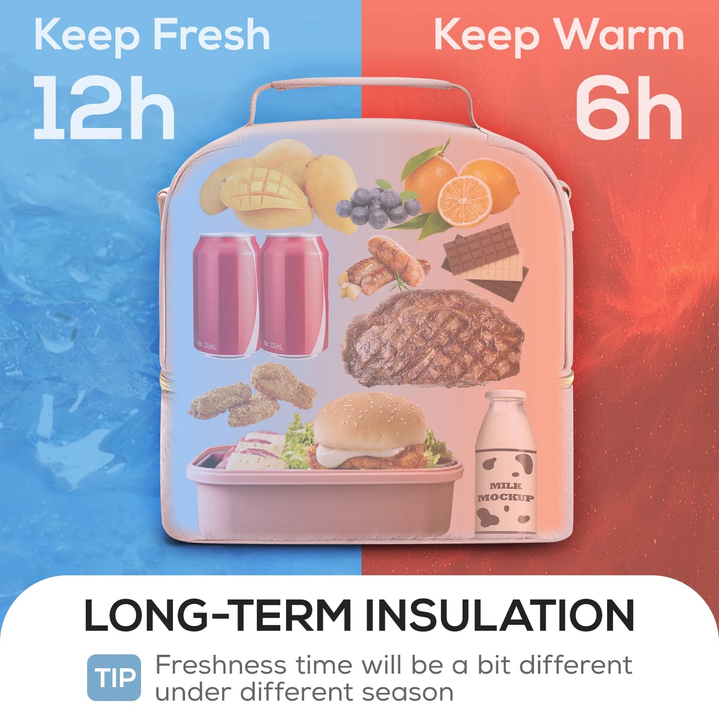 Hemas aThermal Lunch Bag for Women/ Cooler Bags for School Picnic Food Insulated Case Durable Waterproof Lunch Box