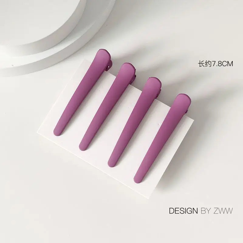 4Pcs/Set Candy Color Professional Hairdressing Salon Hairpins Plastic Duckbill Hair Clips DIY Alligator Hair Care Styling Tools