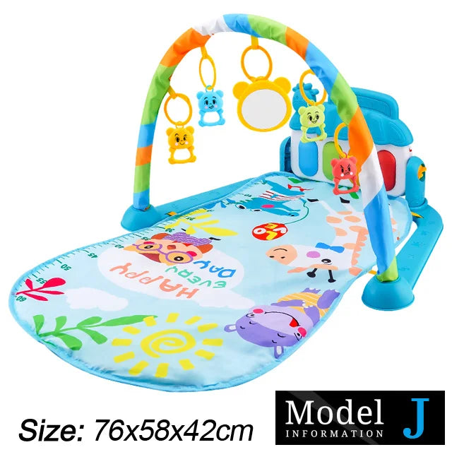 Tejesa Baby Fitness Stand Music Play Gym Activity Toys/ Newborn Piano Crawling Blanket Pedal Game Pad Early Education 0-36 Months Gifts