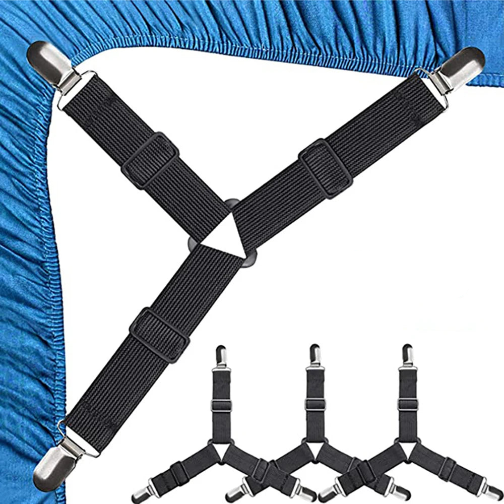 Hemasa 4PCS/Set Adjustable Sheet Comforter Tablecloth Sofa Cover Sheet Buckle Tent Sheet Clip Metal