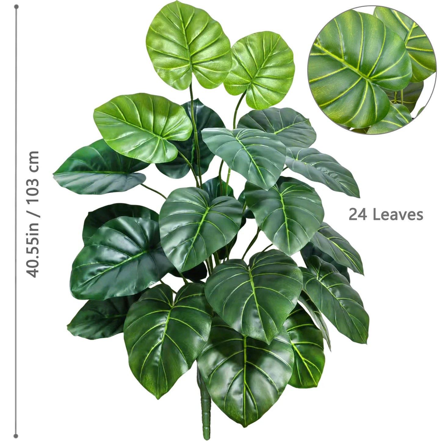 Tejesa 60-103cm Artificial Monstera deliciosa Pothos Alocasia Leaf Fake Plant Ornamental Festive Home Office Decoration