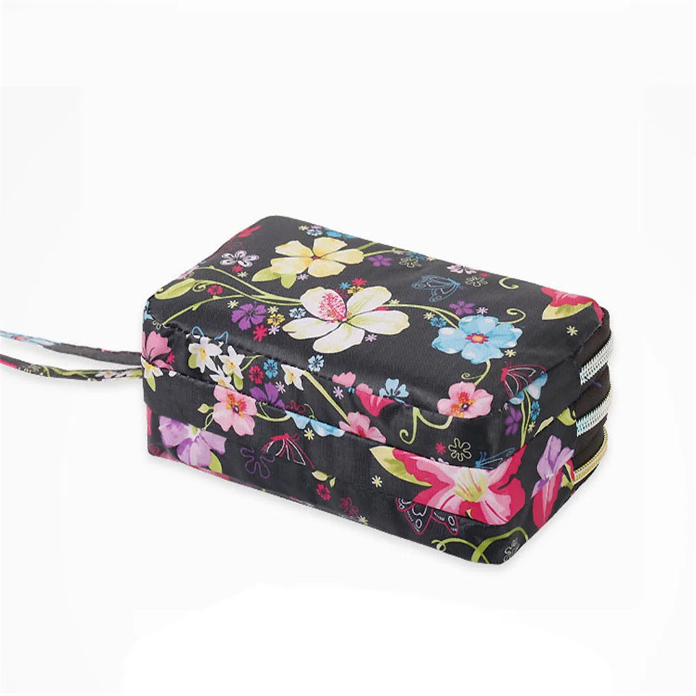 Hemasa 3 Zipper Women Waterproof Purse Cell Pouch Handbag Wallet Wristlet Bag Women'S Fabric Coin Purse Bag Mobile Wallet Clutch Bag