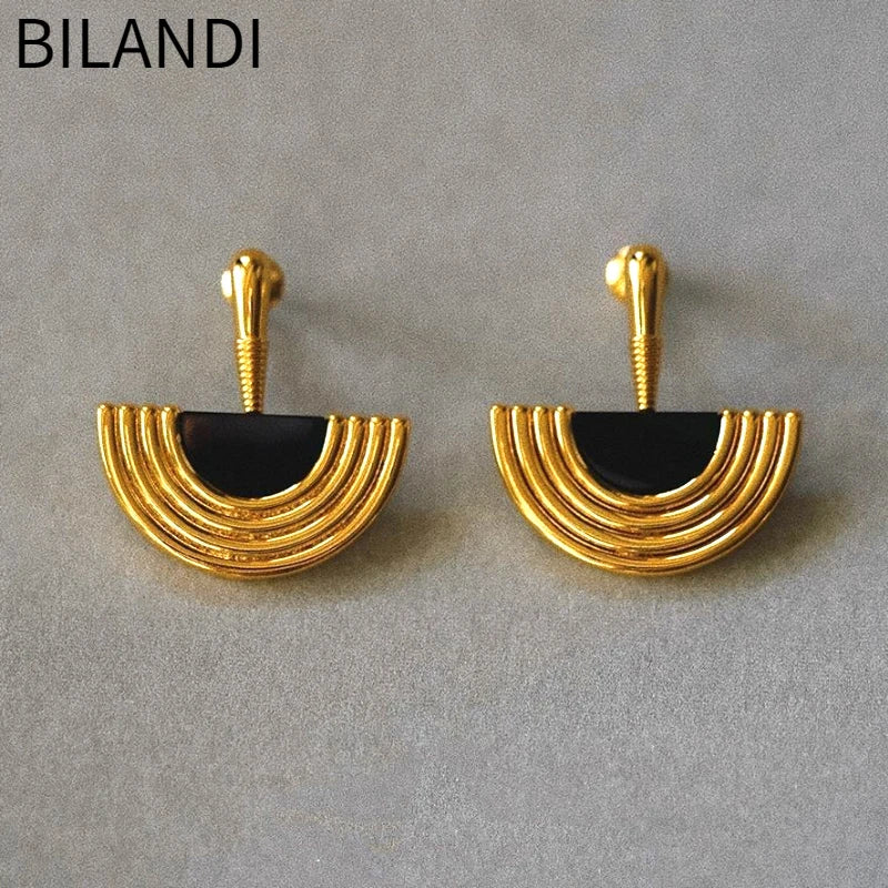 Hemasa Half Round  Geometric Drop Earrings For Women