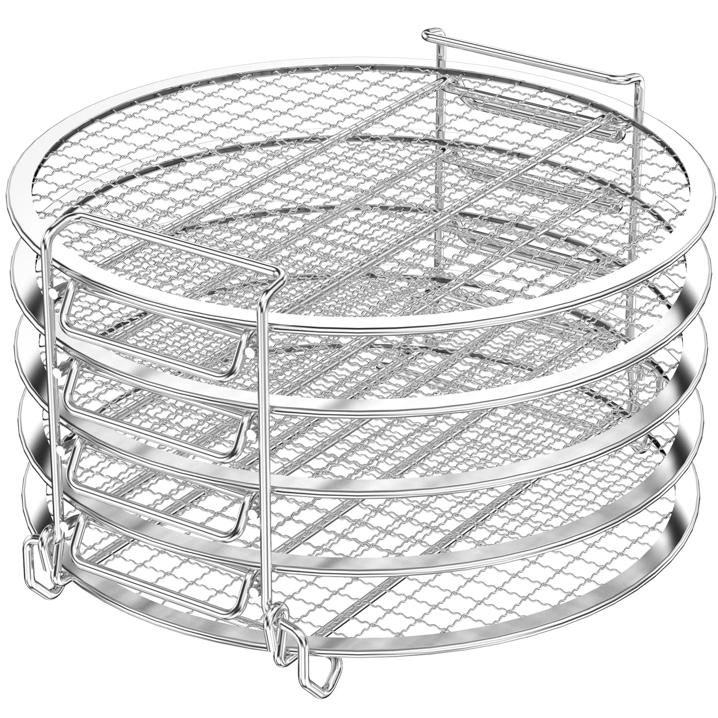 Air Fryer Dehydrator Rack Stainless Steel Grilling Stackable Steamer Stand Fruit Meat Dehydration Racks Cooking Kitchen Tools