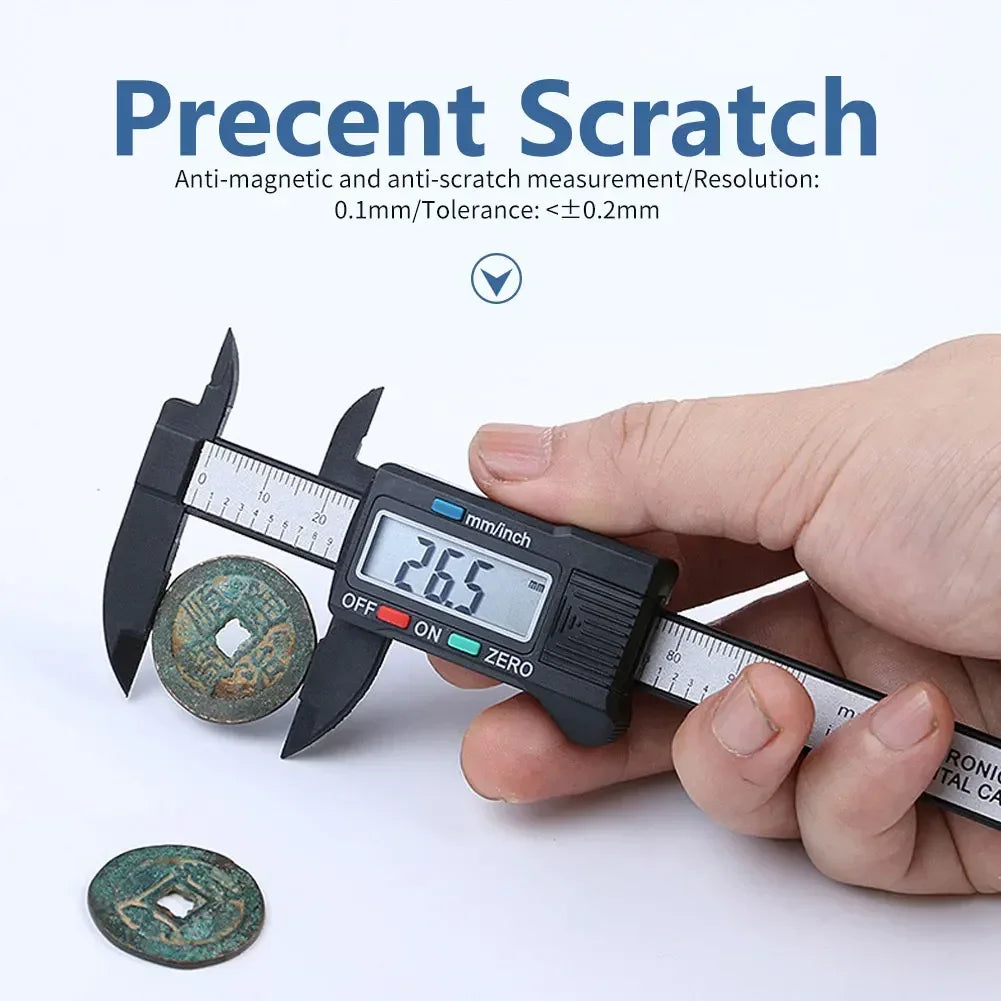 Tejesa 150mm 100mm Electronic Digital Caliper Carbon Fiber Dial Vernier Caliper Gauge Micrometer Measuring Tool Digital Ruler