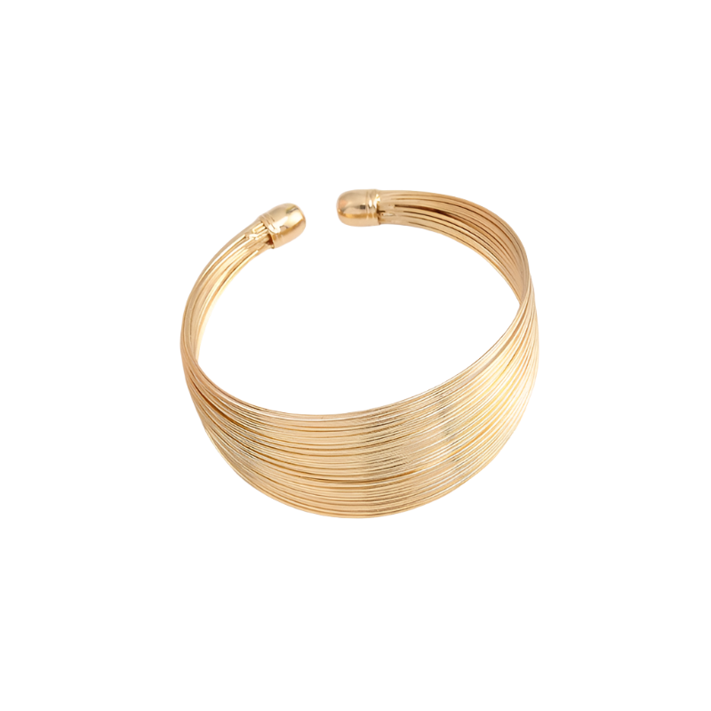 Hemasa  Punk Round Wire Bangles Bracelets for Women / Rock Hip Hop Gold Silver Colour Cuff Bracelets