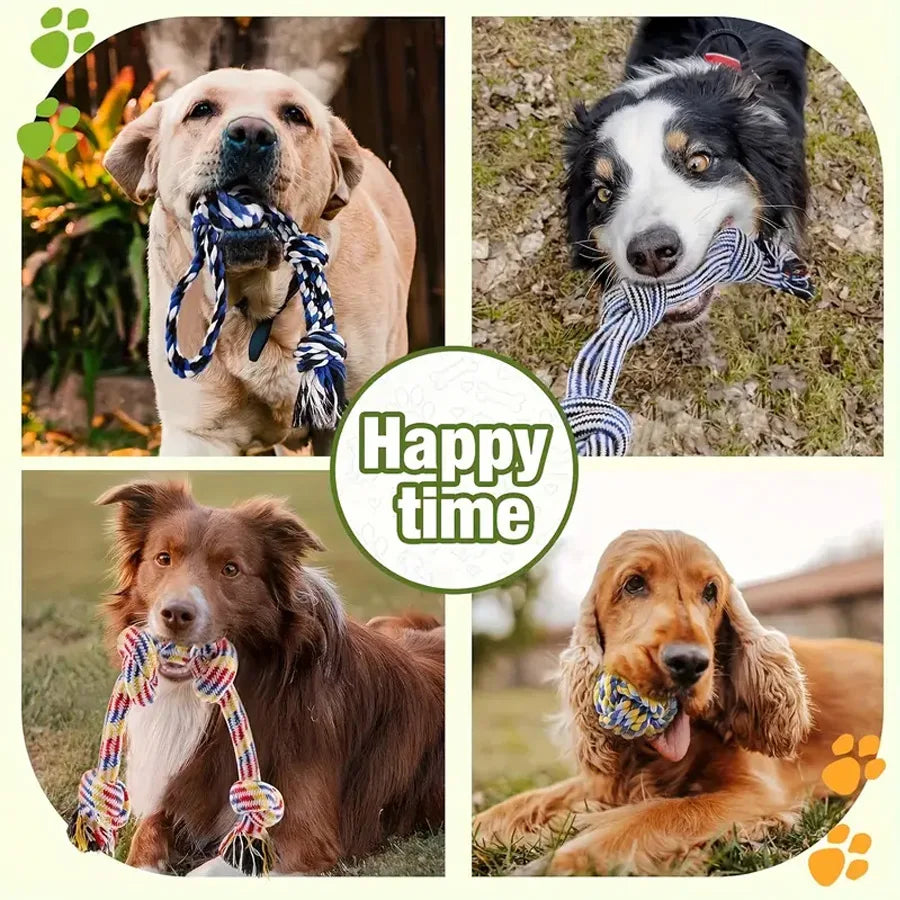 Tejesa [1/7 Pack] Dog Tug Rope Toys, Strong Durable Chew Toys for Aggressive Chewers, Interactive Fetch Toys for All Size Dogs