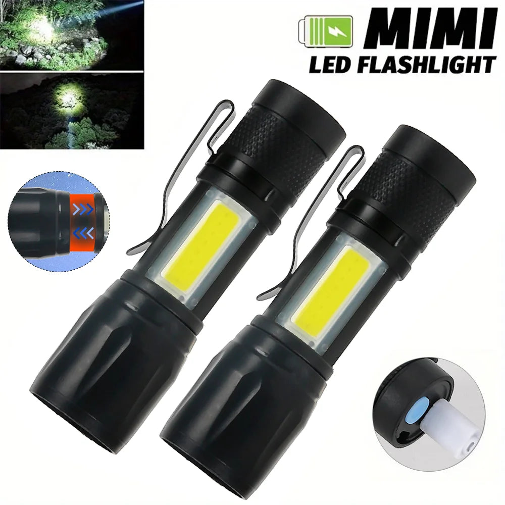 Hemasa LED Powerful Flashlight Rechargeable Multi Functional for Long Range Portable Outdoor Home Mini Flashlight with Cap Clip