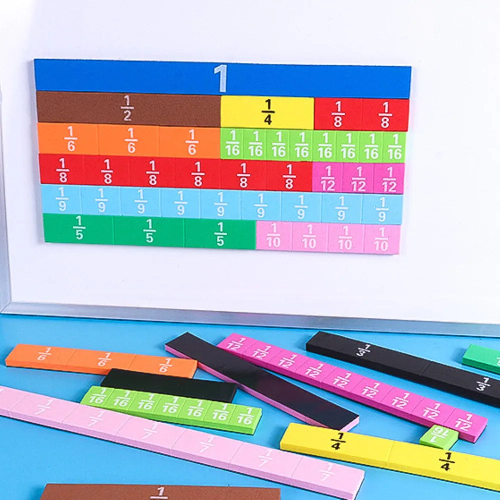 Fractions Math Teaching Tool EVA Round Shape Instrument Kids Montessori Early Educational Math Development School STEM Toy Gifts