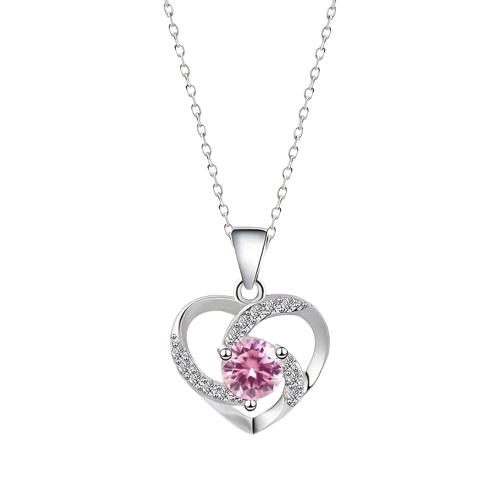 Hemasa 925 Sterling Silver  Zircon Necklace Valentine's Day Gift Ladies Girl friend Jewelry Gift