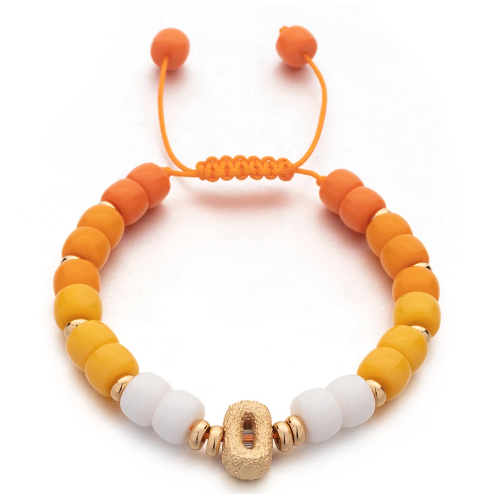 Tejesa Handmade  Colorful Glass Crystal Beads Braided Bracelets  with Heart Charms For Women