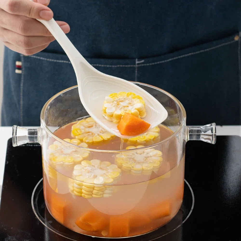 Hemasa Silicone Spoon Multi-use  Comfortable Non-slip Round Handle Large Cooking Utensils Mixing Spoon